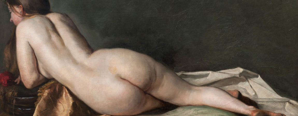 Jenny Nyström "Liggande modell", 1880. Olja på duk 70 x 119 cm.